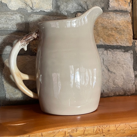 Kohl's Home Studio Lake Cabin Pitcher Antler Handle Rustic Lodge Primitive NEW - Picture 5 of 6